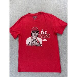 Cincinnati Reds LET PETE IN Short Sleeve Crew Baseball Shirt (Men's Medium) Red
